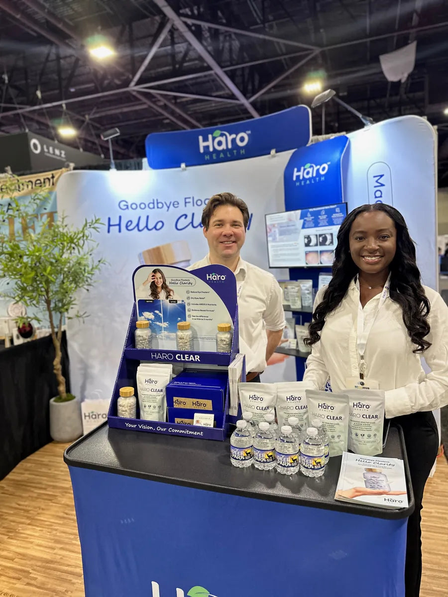 A warm welcome at the Haro Health booth.