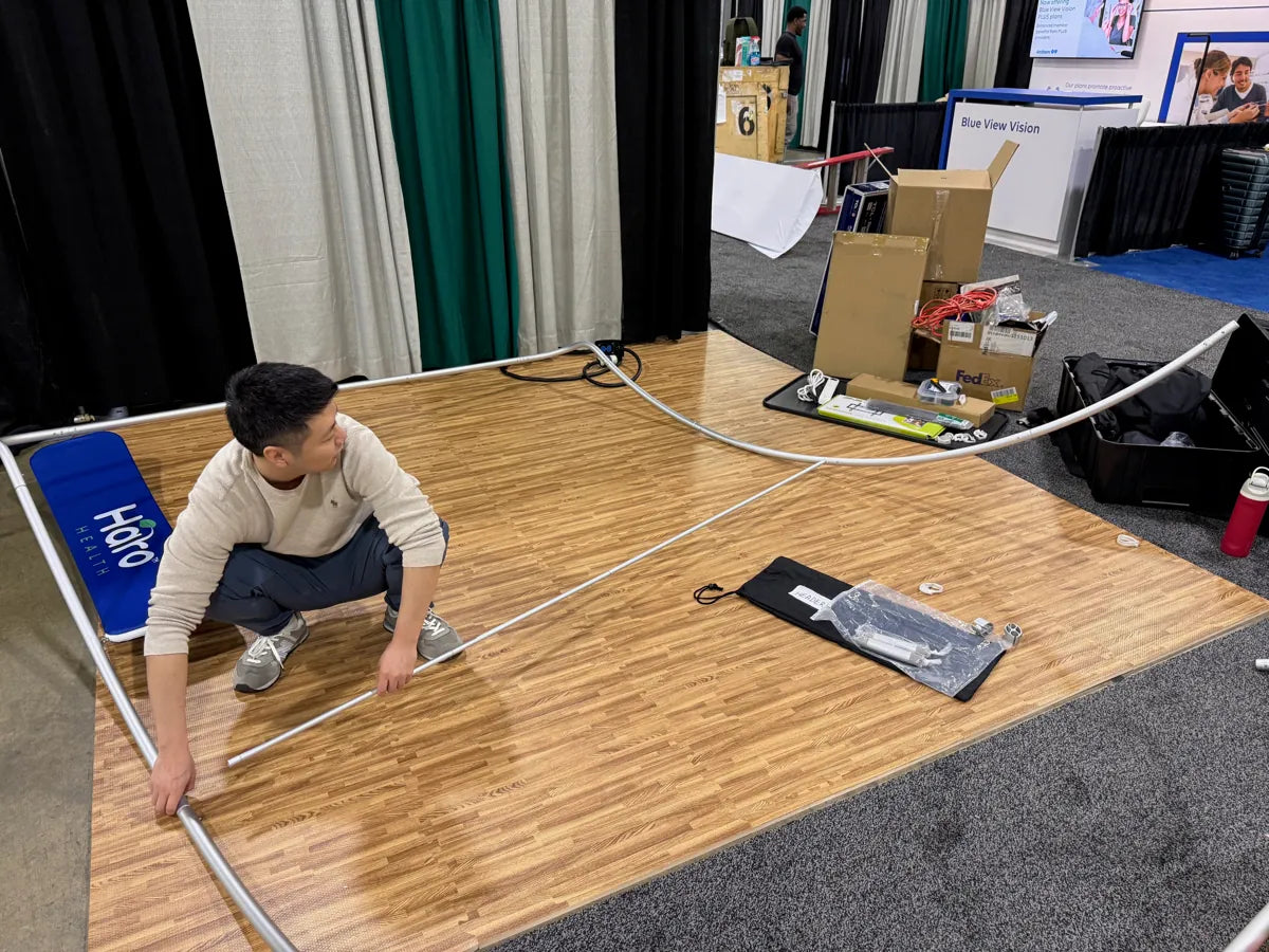 Building our space on the conference floor.