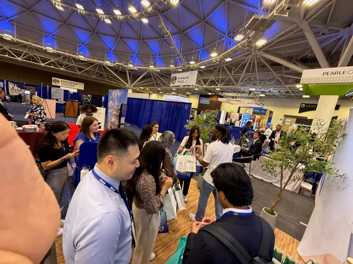 A busy day of conversations at the booth.