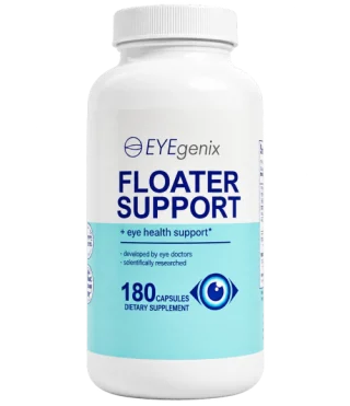 Front of EyeGenix Floater Support product packaging